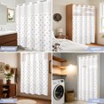 thumbnail image 4 of No Hook Shower Curtain, Color Polka Dot Shower Curtains for Bathroom with See Through Top Window, Minimalist Modern Simple Geometric Waterproof & Washable Bath Curtain 66"x72", 4 of 4