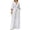 White, variant on Women's Solid Color Jumpsuit, Elegant V-Neck Waist-Defining Solid Color Jumpsuit for Women Fashion XXXL Black