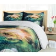 thumbnail image 5 of Ambesonne Space Duvet Cover Set, Spiral Galaxy and Planets, 2-Calking, Teal Blue Yellow, 5 of 6