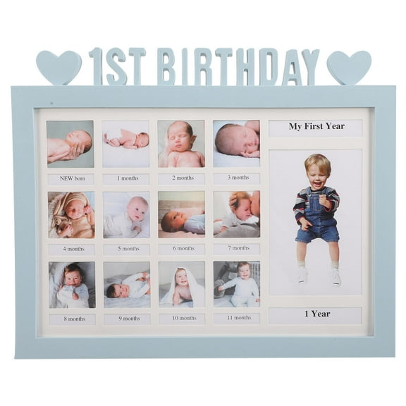 Raindrops 12 Month Picture Frame Months Milestone Birthday Photo Baby