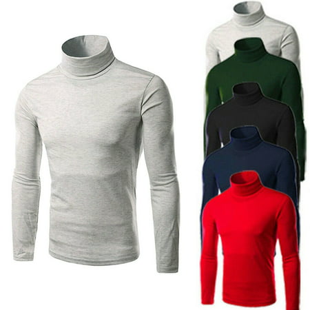 Mens Thermal High Collar Turtleneck Long Sleeve Pullover Sweater