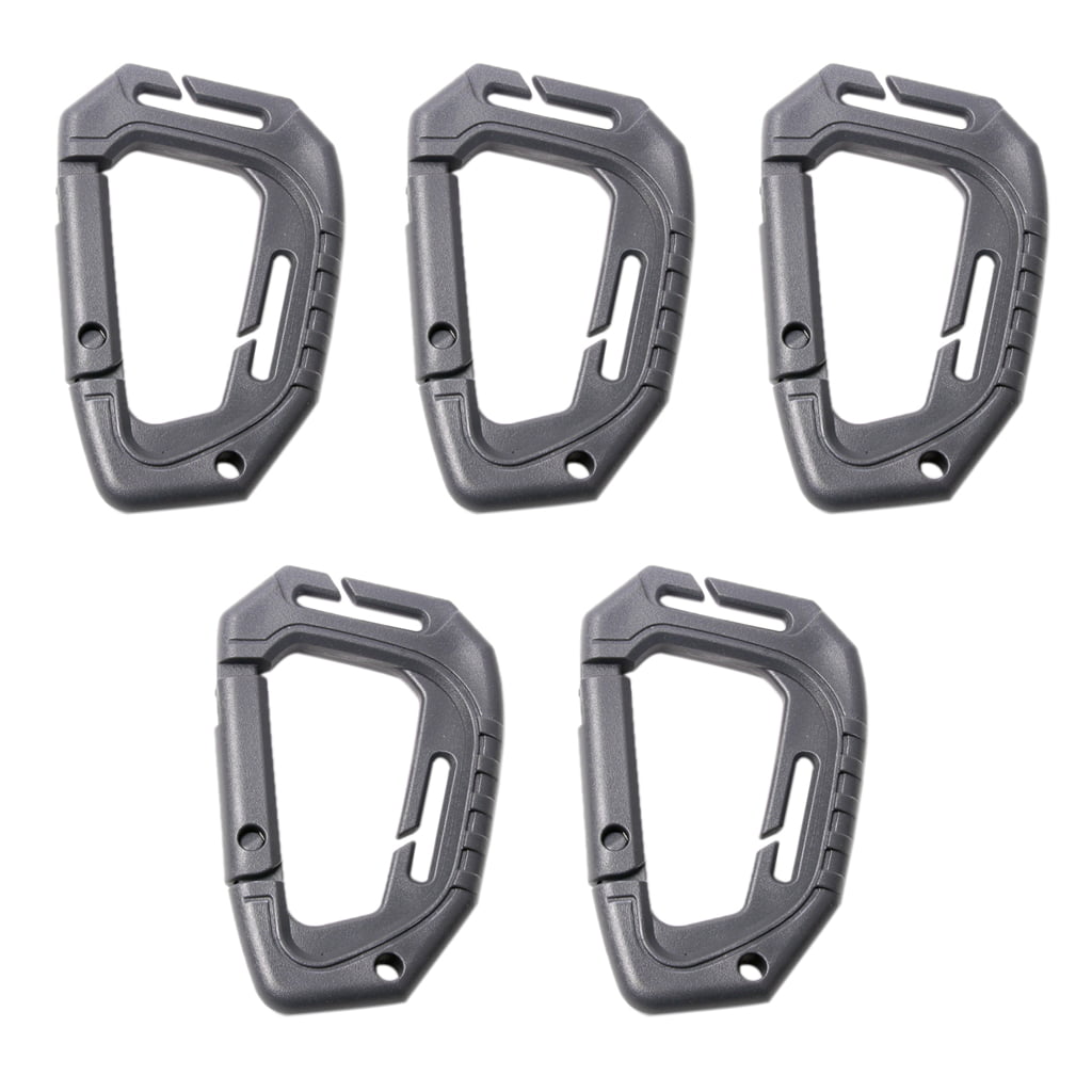 5PCS Useful Camping Hiking Backpack D-Ring Clip Carabiner Buckle Hook KeyChain 