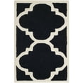 thumbnail image 3 of SAFAVIEH Cambridge Justine Geometric Quatrefoil Wool Area Rug, Black/Ivory, 8' x 8' Square, 3 of 11