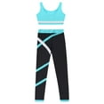 thumbnail image 3 of RUNQHUI Kids Girls 2-Piece Sport Outfit Gym Clothes Crop Tank Top with Athletic Leggings Running Blue Green 10, 3 of 5