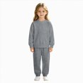 thumbnail image 5 of TOWED22 Baby Boy Fall Winter Clothes Solid Color Sweatshirt Shirt Pants Toddler Infant 2 Piece Outfit, 5 of 9