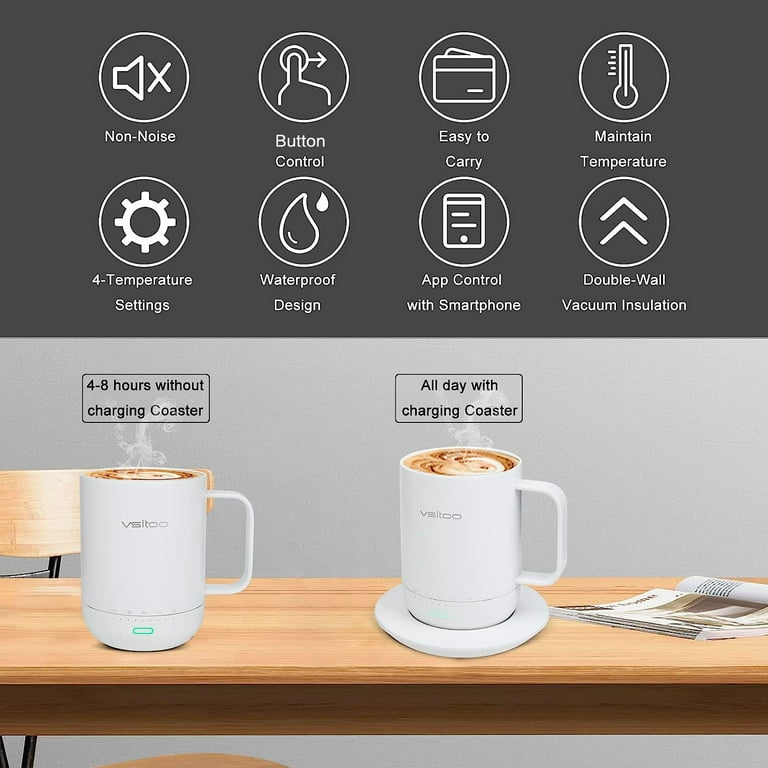 Temperature Control Smart Mug 2 by Ember, 14 Oz Heated Coffee Mug