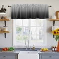 thumbnail image 2 of 2 Pack Gray Black Valance for Window Gradient Kitchen Valance Rod Pocket Short Curtain Topper Decorative Window Treatment for Living Room Bedroom 42"x12", 2 of 8