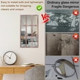 thumbnail image 5 of EUWBSSR 2PCS Arched Window Mirror Retro Entry Wall Mirror Decal Acrylic Rectangle Windowpane Mirror Wood Framed Mirror Wall Decor for Living Room Entryway Dining Room Bedroom, 5 of 10