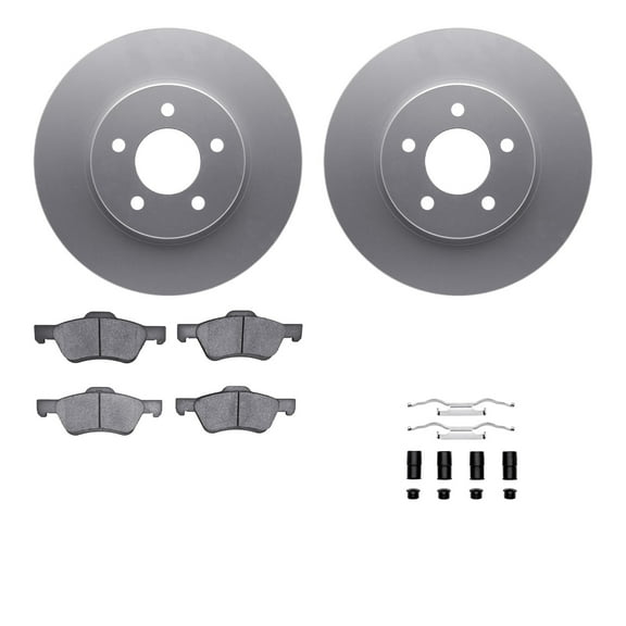 Dynamic Friction Company Front Geospec Brake Rotors with 5000 Advanced Brake Pads includes Hardware 4512-99179