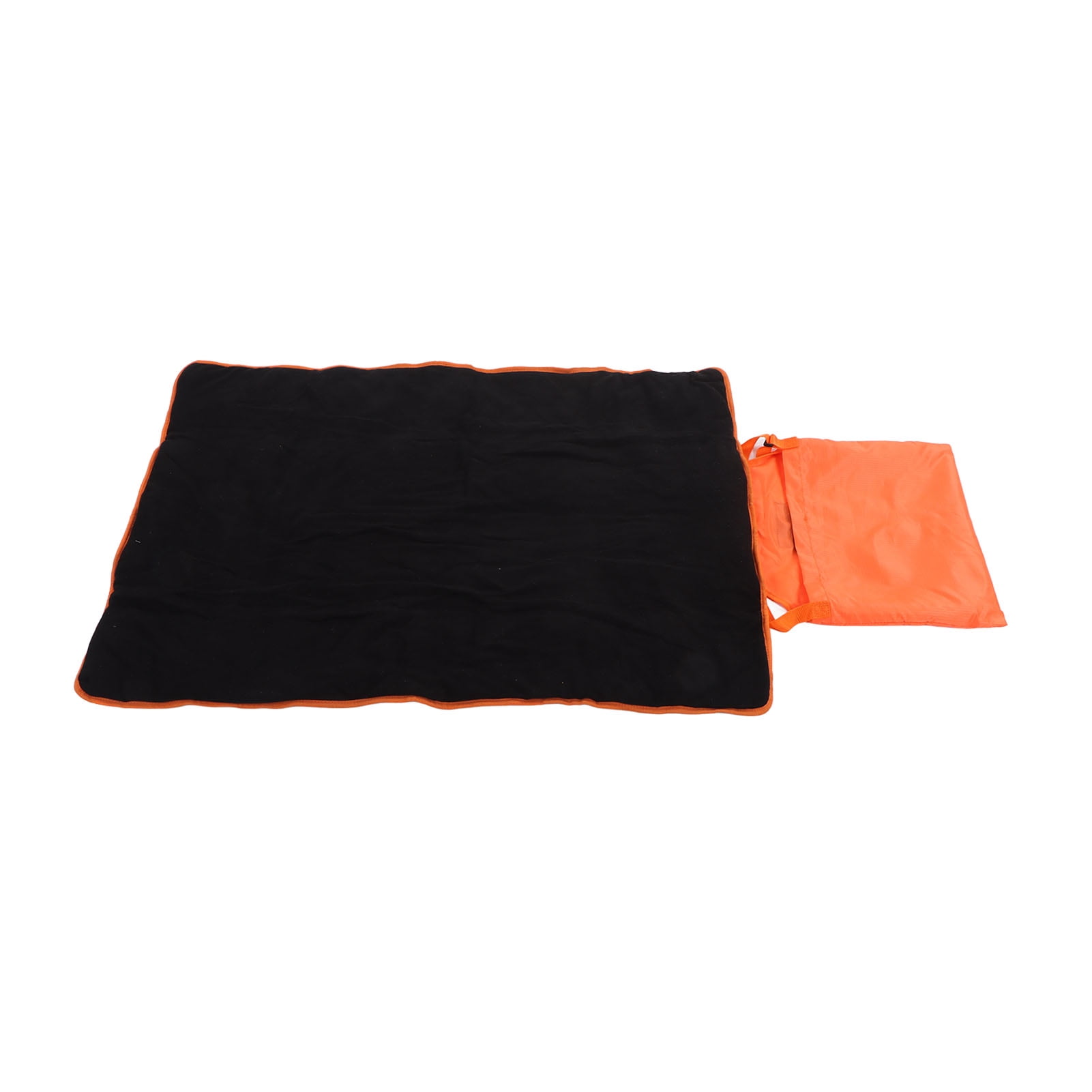 BIMZUC Outdoor Pet Mat Reversible Waterproof Machine Washable Portable Dog Sleeping Pad for Puppy Camping Travel Orange with Black Polyester Layer 15.75 inches / 40.0 cm Bed Cushion