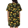 thumbnail image 4 of Womens Pajama Sets With Pocket, Bees and Sunflowers Lounge Sets Short Sleeve Sleepwear PJ Sets for Women, 4 of 6