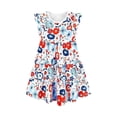 thumbnail image 1 of BOBOGOJP Robe à Manches Courtes Fille Été Nouvelle Robe Fille Imprimé Dessin Animé Col Rond Jupe Enfant Manches Courtes (Bleu Clair, 7-8 Ans), 1 of 2