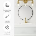 thumbnail image 5 of Augustin 26" Satin Gold 3-Light Dimmable Modern Vanity Light with Seeded Glass Shades, 5 of 9