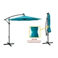 thumbnail image 3 of FLAME&SHADE 10 ft Cantilever Offset Solar Powered Outdoor Patio Umbrella with LED Lights and Cross Base Stand, Aqua Blue, 3 of 7