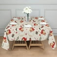 thumbnail image 3 of Beige Christmas Santa Pattern Square Tablecloth,Waterproof Square Table Cover,Wipeable Spillproof Washable Table Cover for Home Kitchen Party Decor 42"X42"(107x107cm), 3 of 6