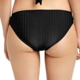 thumbnail image 3 of California Waves BLACK Metallic Ribbed Hipster Bikini Swim Bottom, US Small, 3 of 4