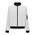 thumbnail image 6 of yardsong Bomber Jacket Women Lightweight Waterproof Coats Casual Zip Up Windbreaker with Pockets Solid Baseball Track Jackets 2025 White,L, 6 of 8