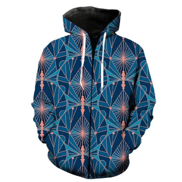 Sudadera con capucha y cremallera con estampado abstracto para hombre, divertida sudadera con estampado 3D, genial, de gran tamaño, para adolescentes, de manga larga, estilo Harajuku, ropa de calle