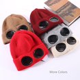 thumbnail image 6 of Unisex Goggle Knitted Beanie Hat Windproof Warm Winter Skull Cap,Beanie with Goggles, Goggle Beanie, Beanie with Goggles Built In, Hat with Goggles, Funny Beanie(Gray), 6 of 6
