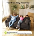 thumbnail image 6 of Welzona 83" Teddy Fabric Sofa, Modern 3-Seater Couch with 2 Throw Pillows, Tool-Free Assembly, Coffee, 6 of 9