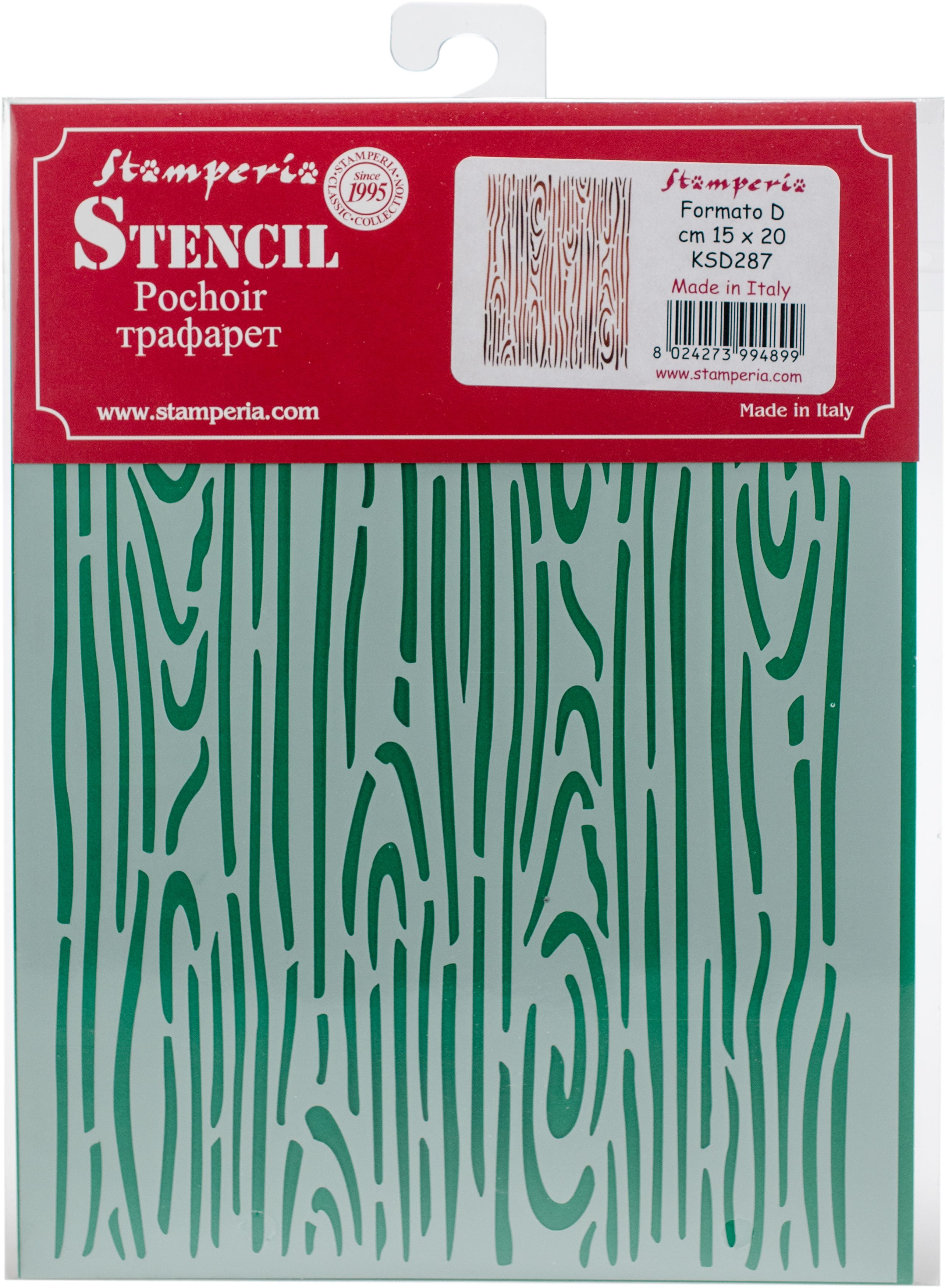 Stamperia Intl Stamperia Stencil D 7.87X5.91 Wood Effect Multi 