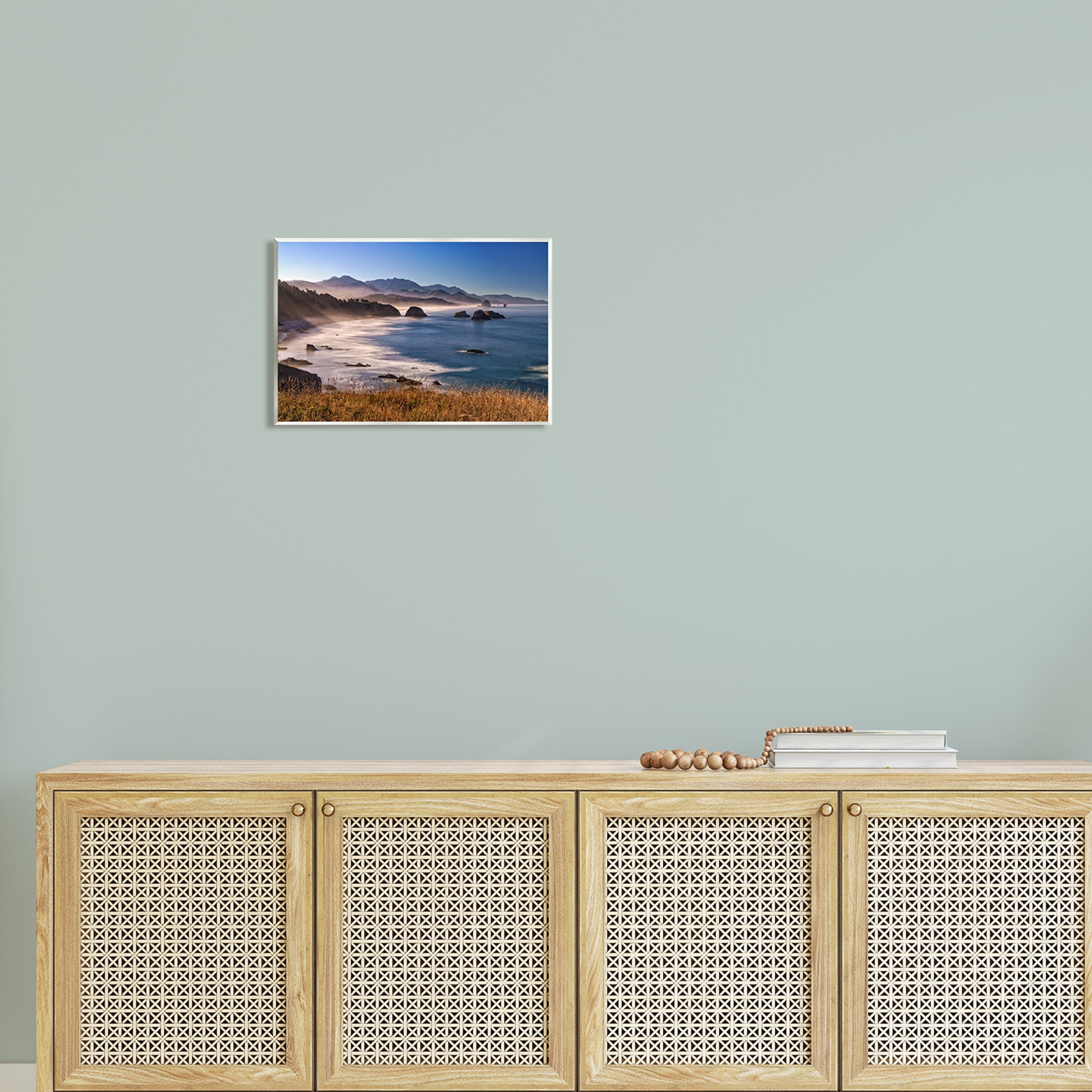Stupell Rocky Shore Coastal Mountain Peaks Landscape Photography Wall Plaque Unframed Art Print Wall Art