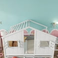 thumbnail image 4 of Full Size House Loft Bed with Roof, Windows,4 Storage Drawers,Pine Wooden Bed with Safety Guardrails,Ladder,White, 4 of 18