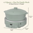 thumbnail image 2 of MAGNIFIQUE 4.5 Quart Olive Green Round Claypot Multi-Cooker, Digital Slow Cooker with Removable Non-Toxic Pot, 2 of 8