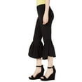 thumbnail image 2 of I.N.C Womens Ruffle-Hem Casual Cropped Pants, Black, 6, 2 of 2