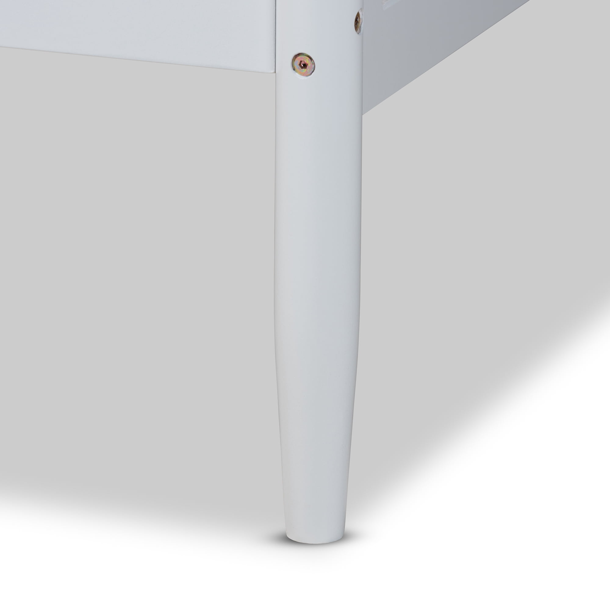 Baxton Studio Select Traditional Rubberwood Storage Twin Daybeds with Cut-Out Panels White