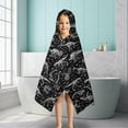 thumbnail image 6 of Black White Dinosaurs Skeletons Pattern Hooded Bath Towel，50"x30" for Ages 3 To 12 Kids, Quick Dry Lightweight Soft Microfiber Hood Beach Towel Cover Up for Kids, 6 of 7