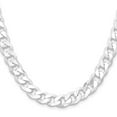 thumbnail image 2 of Auriga Fine Jewelry 925 Sterling Silver Rh-plated 9 mm Curb Chain Necklace for Men 28", 2 of 8
