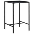 thumbnail image 1 of vidaXL Garden Bar Table Black 70x70x110 cm Poly Rattan and Glass, 1 of 5