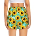 thumbnail image 2 of Lsque Sunflowers With Green Leaves Printed Women's Running Shorts with Liner Pockets,Elastic Quick Dry Workout Athletic Gym Yoga Shorts,Womens High Waist Shorts-X-Large, 2 of 9