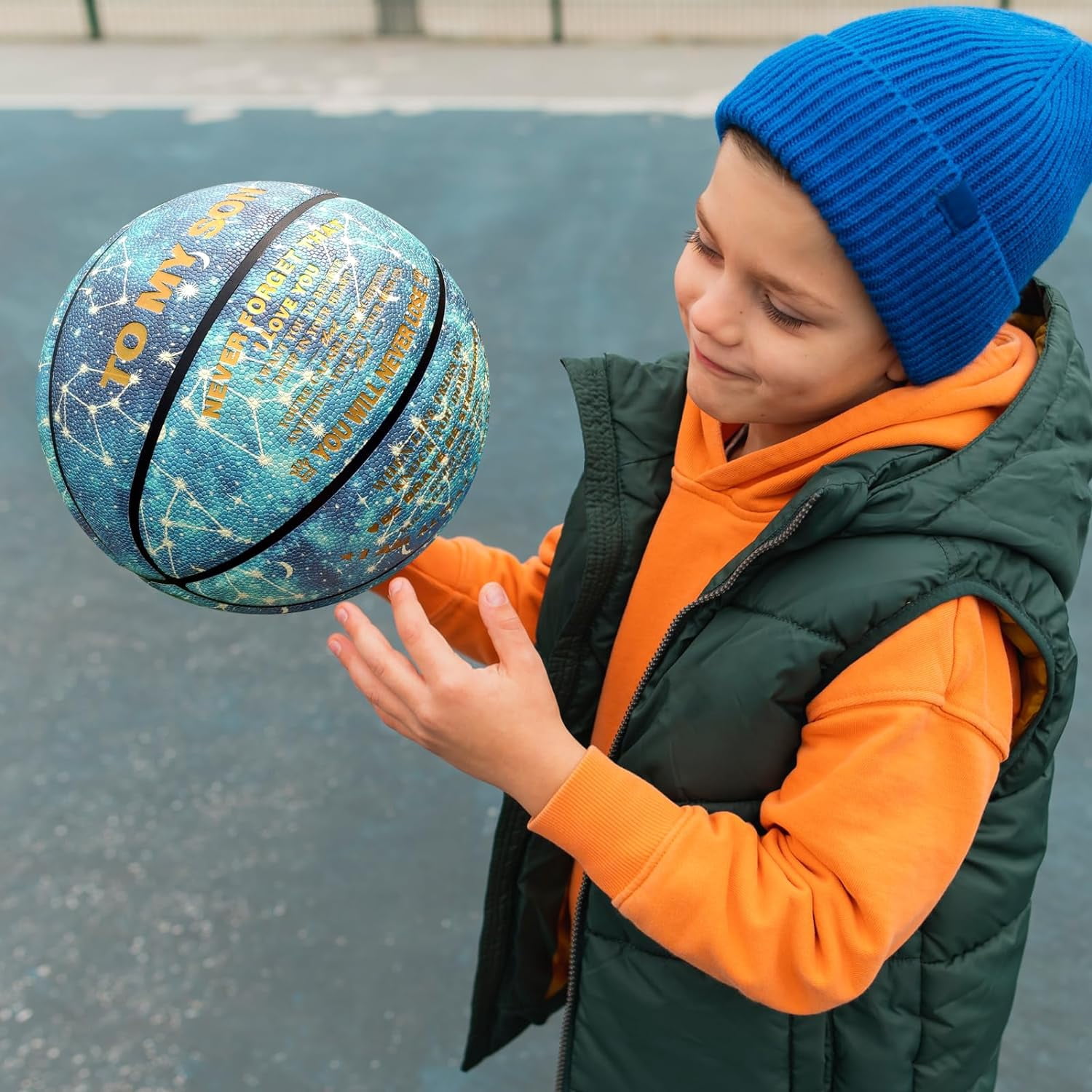 Customized Personalized Basketball, Glow in The Dark Personalized Basketball Gift Size 7 (29.5") / Size 6 (28.5") / Size 5 (27.5"), Custom Name, Text, Logo, Photos on Basketball