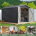 thumbnail image 3 of NETAJE 8'x8' Outdoor Metal Storage Shed with Plastic Floor, Galvanized Steel Shed with Vents & Lockable Doors for Backyard, Garden, Lawn, 3 of 8