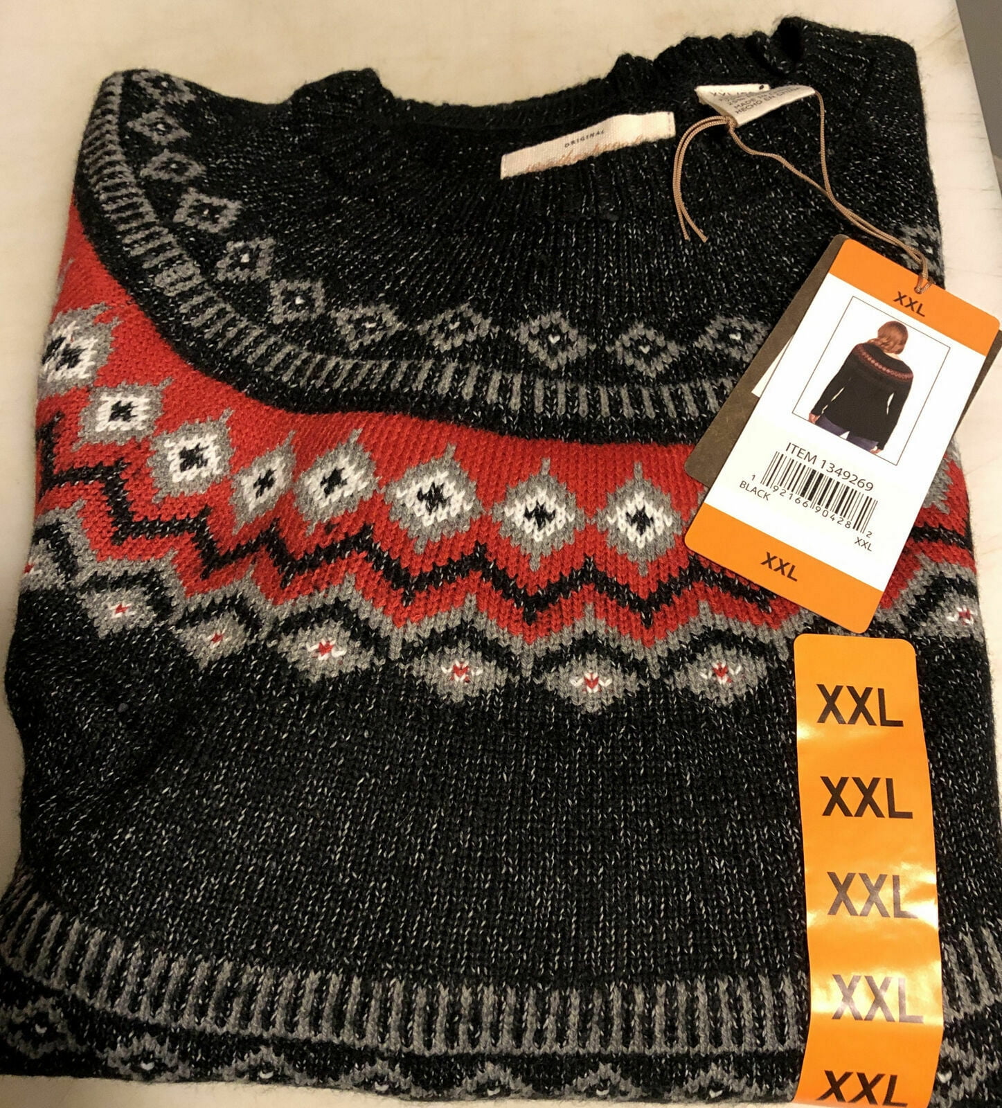 womens red fair isle sweater
