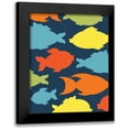 thumbnail image 1 of Robinson, Tamara 12x14 Black Modern Framed Museum Art Print Titled - Fish I, 1 of 5