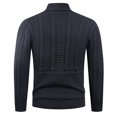 thumbnail image 5 of Men's Shawl Collar Cardigan Sweater Cable Knit Button Down Long Sleeve for Casual and Office Wear, Perfect for Winter and Christmas,Black,3XL, 5 of 6