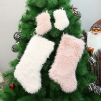 Yhmxh 18.8 Inch Christmas Stockings Faux Fur Xmas Christmas Stockings, Large Christmas Stockings Personalized Christmas Family Stockings Hanging Ornaments Candy Gift Bags for Christmas Decorations