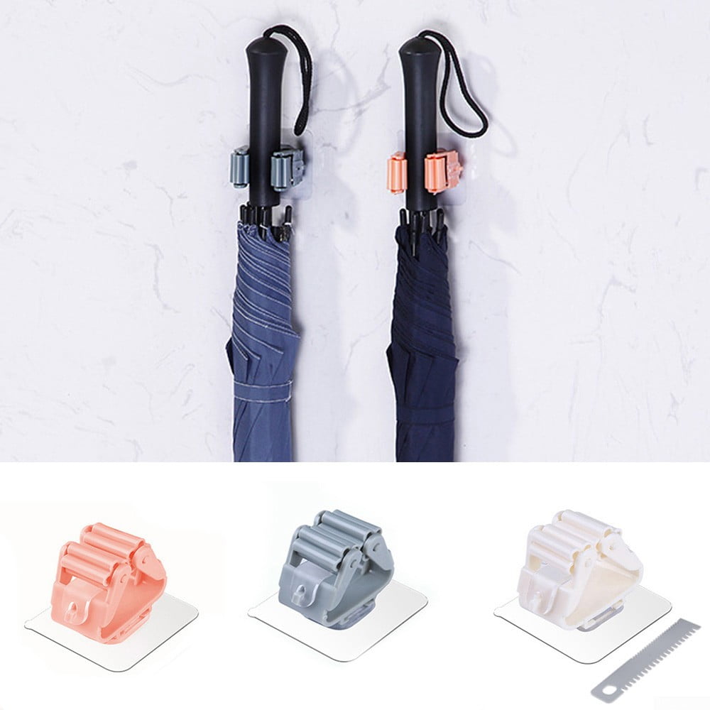 Clip Mop Broom Hooks Holder Clip Wall Mounted Storage Rack Brush Handle Hanger 
