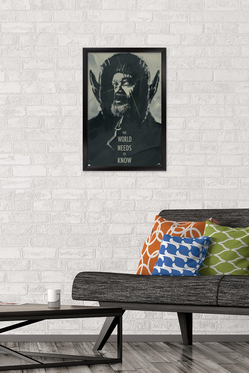 Marvel Secret Invasion - Nick Fury The World Needs To Know Wall Poster, 14.725" x 22.375" Framed