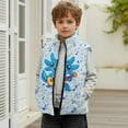 thumbnail image 7 of Xixirimido Blue Axolotl Music Notes Pattern Boys Girls Full Zip Fleece Vest Sleeveless Stand Collar Outwear Warm Jacket with Pockets for 2T, 7 of 7