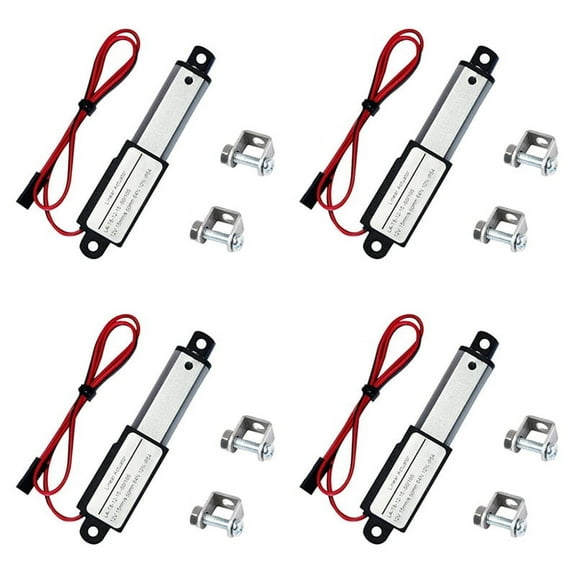 4X Electric Mini Linear Actuator 2Inch Stroke, 64N/14.4Lb, Speed 0.6Inch/S Mini Waterproof Motion Actuator Small 12V DC