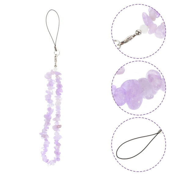 OATIPHO Phone Strap Anti Theft Crystal Beaded Phone Charm Purple 1Pcs for Bag Hanging