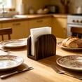 thumbnail image 4 of Acacia Wood Napkin Holder For Table, Napkin Holder, Napkin Dispenser, Semi-Circle Vertical Wooden Tissue Stand For Kitchen Counter, Brown, 4.7x3.9x2 In, 4 of 5