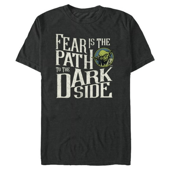 Star Wars Yoda Quote Fear is the Path to the Dark Side - Short Sleeve Blended T-Shirt for Adults - Customized-Dark Heather