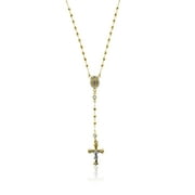 BRILLIANCE FINE JEWELRY 10K GOLD CZ BY THE YARD ROSARY NK, 16"+2"
