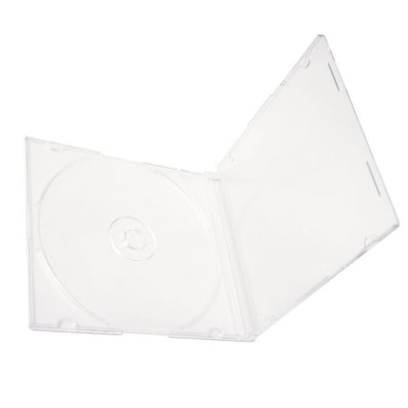 Single Jewel Cases Cd Dvd - 100 Pack Slim 5.2mm Jewel Case Thin Clear Single CD DVD Disc Storage w/Built-in Clear Tray