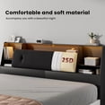 thumbnail image 4 of Someet 2 in 1 King Size Removable Upholstered Bookcase Headboard with 2 USB & 2 Type-C Port & Power Outlets & LED Light, Black, 4 of 13